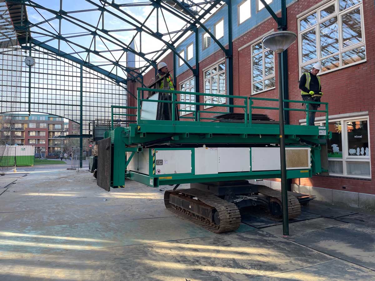 Opbouw kassen met hoogwerker